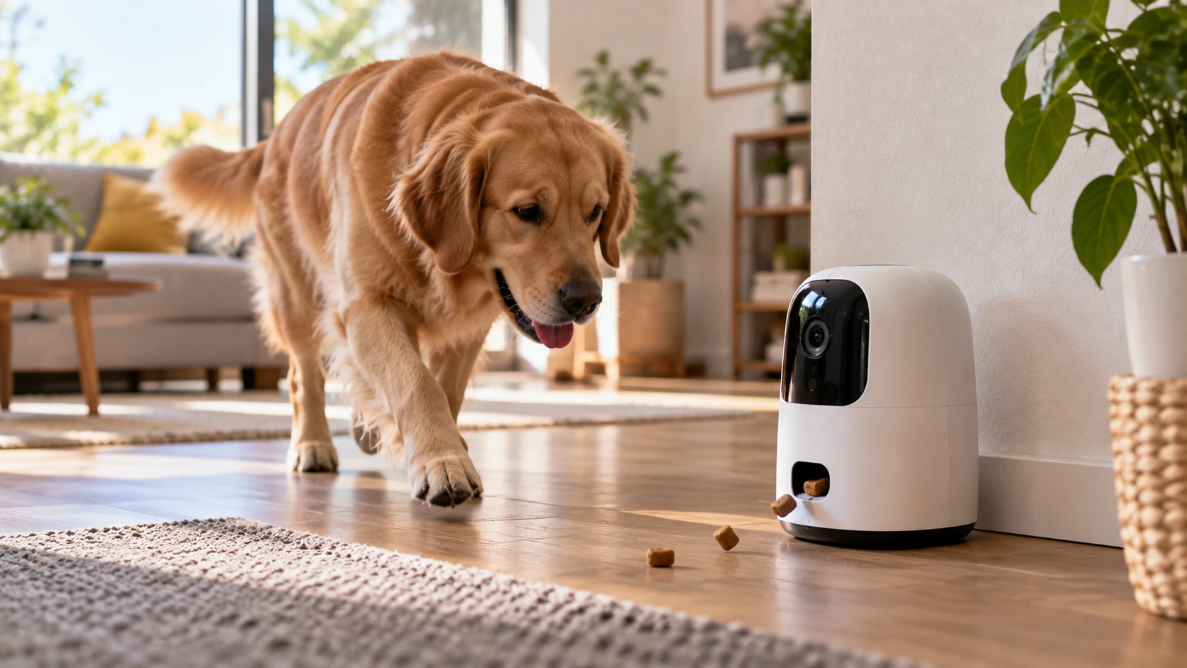 cámara para mascotas con dispensador de premios